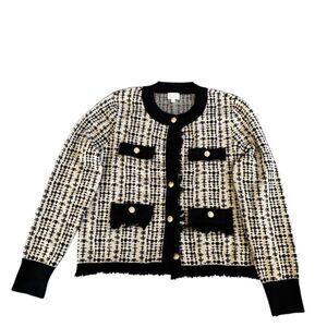 Cyrus Women's‎ XL Black Check Knit Cardigan Sweater